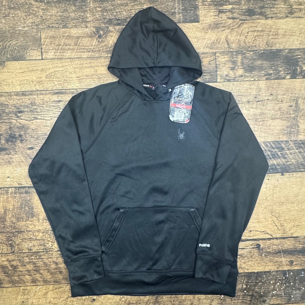 Spyder Active Mens Small Black ProW-B Hoodie Athletic Performance Sweatshirt‎